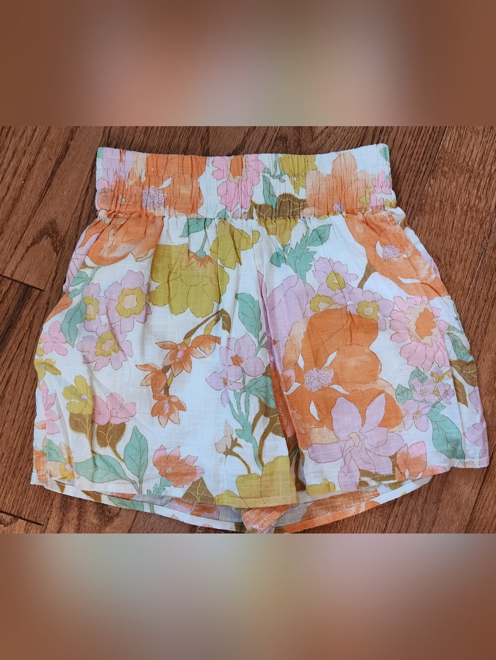 Billabong Pink and Green Floral, Lined Shorts, Small